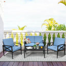 4 Pieces Patio Furniture Set Aluminum Frame Cushioned Sofa by LJGDeals