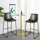 Set of 2 Bar Stool Faux Suede Upholstered Chairs by LJGDeals