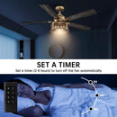52" Lucknow Industrial Black Reversible Ceiling Fan with Lighting and Remote Control