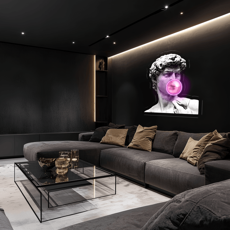 Statue of David Plexiglass Neon Art, David Neon Sign, Neon Light Sign, Neon Wall Art, Neon Sign, Neon Light Sign, Neon Gifts, Housewarming