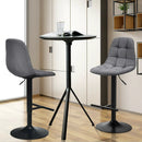 2 Pieces Adjustable Bar Stools Swivel Counter Height Linen Chairs-Brown by LJGDeals