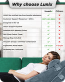 Lunix LX6 3pc Wedge Pillow Set (Navy) + Extra Cover Bundle (Pink)