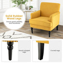 Modern Upholstered Padded Accent Chair with Rubber Wood Legs by LJGDeals