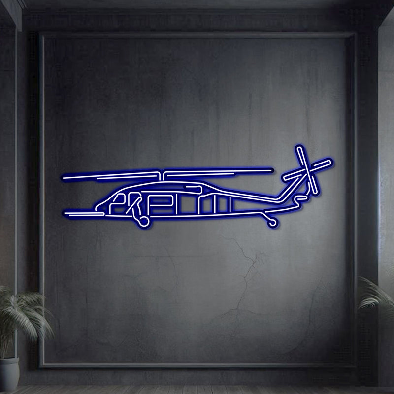 HH-60 Pave Hawk Metal Neon Aircraft Wall Art - NCN0050