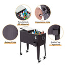 80QT Outdoor Party Portable Rattan Rolling Cooler Cart by LJGDeals