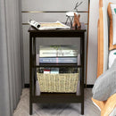 3-Tier Nightstand End Table with X Design Storage by LJGDeals