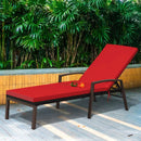 Patio Rattan Lounge Chaise Recliner with Back Adjustable Cushioned by LJGDeals