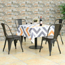 4 Pieces Tolix Style Metal Dining Side Chair Stackable Wood Seat by LJGDeals