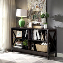 Wooden TV Stand Entertainment for TVs up to 55 Inch with X-Shaped Frame by LJGDeals