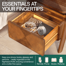 Rum Handcrafted Solid Wood Nightstand