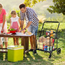 Heavy Duty Folding Utility Shopping Double Cart-Black by LJGDeals