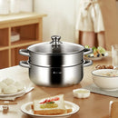 9.5 QT 2 Tier Stainless Steel Steamer Cookware Boiler by LJGDeals