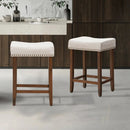 Set of 2 Nailhead Saddle Bar Stools 24 Inch Height by LJGDeals