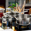 6 Piece Stainless Steel Cookware Set with Convenient Grip Handle by LJGDeals
