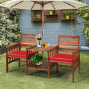 3 pcs Outdoor Patio Table Chairs Set Acacia Wood Loveseat by LJGDeals