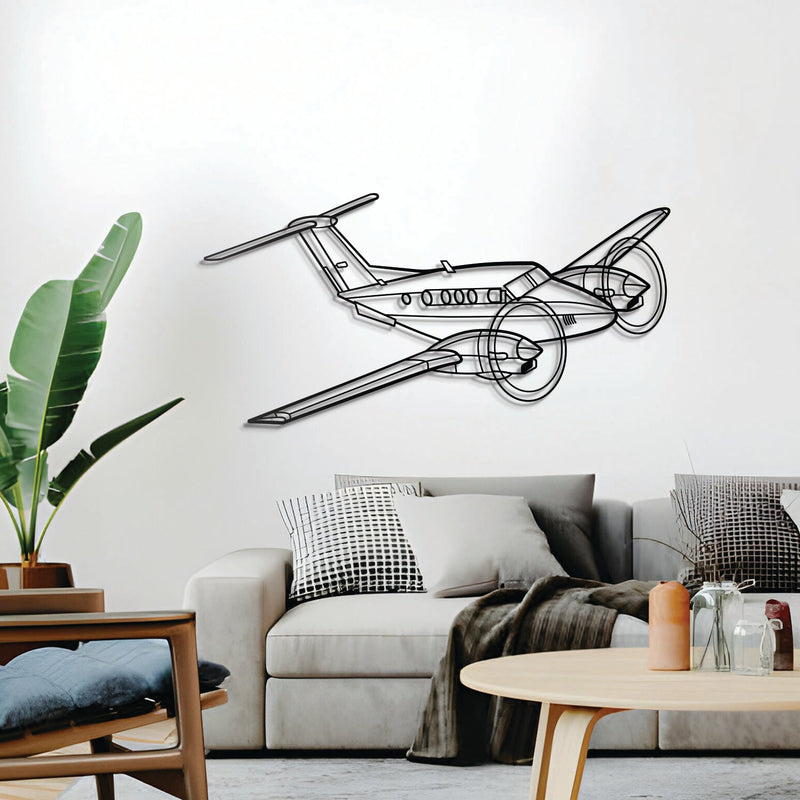 King Air F90 Angle Metal Aircraft Wall Art - NCP0388