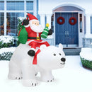 6.5 Feet Christmas Inflatable Santa Riding Polar Bear with Shaking Head LED Lights by LJGDeals