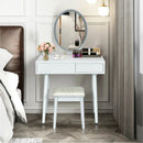 Touch Screen Vanity Makeup Table Stool Set with Lighted Mirror by LJGDeals