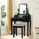 Vanity Dressing Table Set with 10 Dimmable Bulbs and Cushioned Stool by LJGDeals