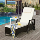 Outdoor Recliner Cushioned Chaise Lounge with Adjustable Backrest by LJGDeals