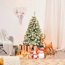 4.5 Feet Pre-Lit Premium Snow Flocked Hinged Artificial Christmas Tree by LJGDeals