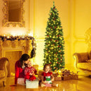 6.5 Feet Pre-lit Hinged Pencil Christmas Tree by LJGDeals