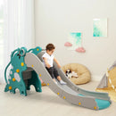4-in-1 Kids Climber Slide Play Set with Basketball Hoop-Green by LJGDeals