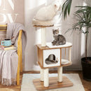 46 Inch Wooden Cat Activity Tree with Platform and Cushions by LJGDeals