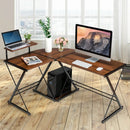 L-Shaped Desk Reversible Corner Computer Desk with Movable Shelf and CPU Stand by LJGDeals