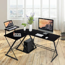 L-Shaped Desk Reversible Corner Computer Desk with Movable Shelf and CPU Stand by LJGDeals