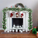 9 Feet Pre-lit Snow Flocked Tips Christmas Garland with Red Berries by LJGDeals
