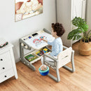 2 in 1 Kids Easel Table and Chair Set with Adjustable Art Painting Board by LJGDeals