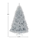 6 Feet Hinged Unlit Artificial Silver Tinsel Christmas Tree with Metal Stand by LJGDeals