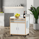 Kitchen Island on Wheels with Removable Shelf and Towel Rack by LJGDeals