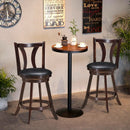 Set of 2 Swivel Bar stool 24 Inch Counter Height Leather Padded Dining Kitchen Chair by LJGDeals