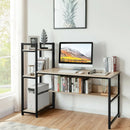 59-Inch Computer Desk Home Office Workstation 4-Tier Storage Shelves by LJGDeals