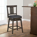 24 inch Swivel Upholstered Counter Height Bar Chair with Rubber Wood Legs by LJGDeals