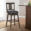 24 inch Swivel Upholstered Counter Height Bar Chair with Rubber Wood Legs by LJGDeals