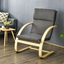Modern Fabric Upholstered Bentwood Lounge Chair-Gray by LJGDeals