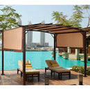 12 x 9 Feet Outdoor Pergola Gazebo with Retractable Canopy Shades by LJGDeals