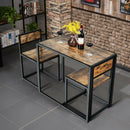 3 Pcs Dining Set Compact Table and 2 Chair with Metal Frame for for Small Space by LJGDeals