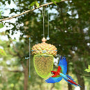 Metal Acorn Wild Bird Feeder Outdoor Hanging Food Dispenser for Garden Yard-Brown by LJGDeals