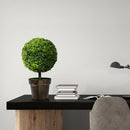 2 Pieces 24 Inch Artificial Boxwood Topiary Ball Tree for House and Office by LJGDeals