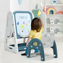 2-in-1 Kids Easel Desk Chair Set Book Rack Adjustable Art Painting Board by LJGDeals