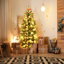 6 Feet PVC Hinged Pre-lit Artificial Fir Pencil Christmas Tree with 150 Lights by DirectDeals