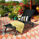 Aluminum Fabric Outdoor Patio Lounge Chair with Adjustable Reclining by LJGDeals