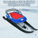 Folding Kids' Metal Snow Sled with Pull Rope Snow Slider and Leather Seat by LJGDeals