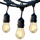 SL101 3000K Warm White LED Low Voltage Bistro String Lights 48 FT Outdoor Weatherproof 12V Edison Bulbs by Kings Outdoor Lighting