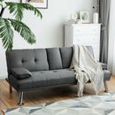 Convertible Folding Futon Sofa Bed Fabric with 2 Cup Holders by LJGDeals