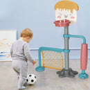 3-in-1 Height Adjustable Basketball Stand Set with Soccer and Roller by LJGDeals